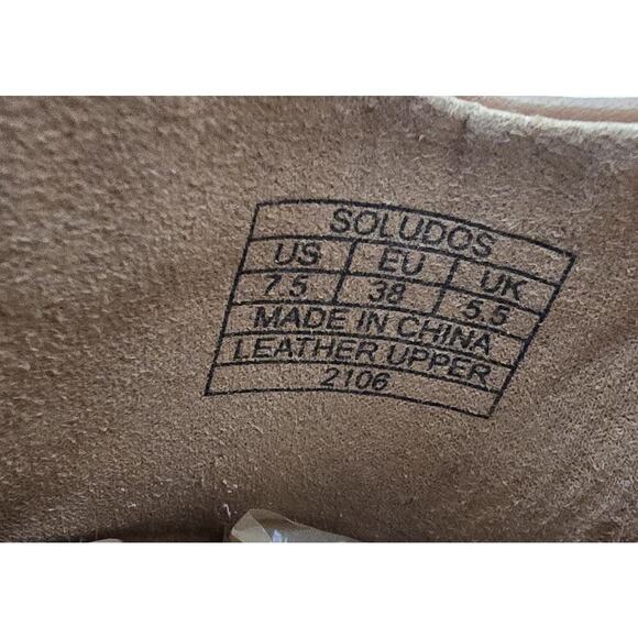 Soludos Venetian Mule Slide Heels Brown Leather Sz 7.5 - Picture 9 of 9